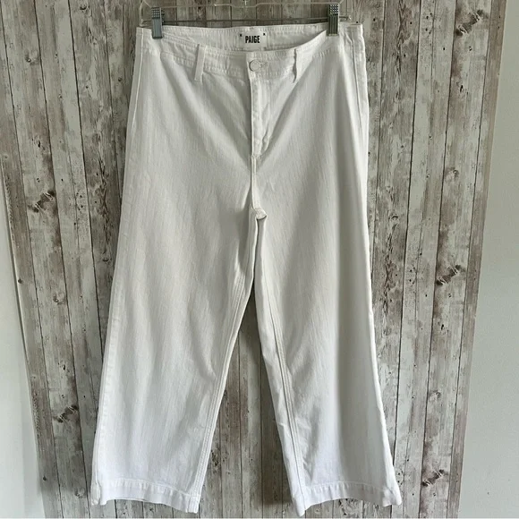 PAIGE Nellie White Clean Front Culotte Jeans 29 - Picture 3 of 5